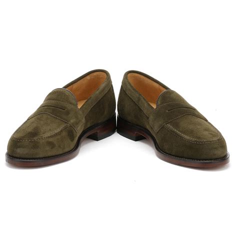 Loake Mens Green Eton Suede Loafers For Men Lyst