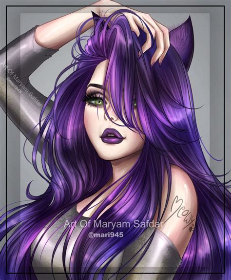 Mari945 Professional Digital Artist Deviantart Anime Purple Hair