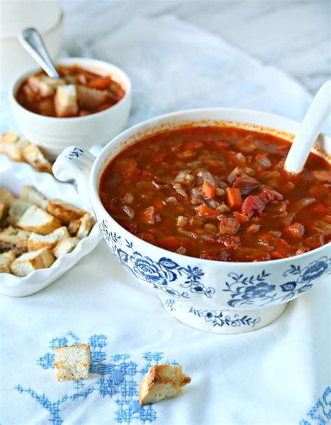 In a dutch oven, saute onions and potatoes in oil until tender. Red Cabbage Kielbasa & White Bean Soup - Aunt Nellie's