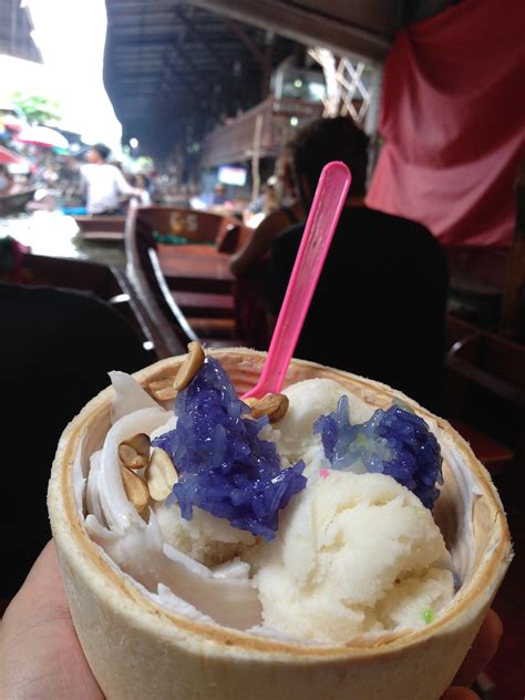 I Ate Coconut Ice Cream At Damnoen Saduak Floating Market Thailand Oc 2448x3264 Rfoodporn