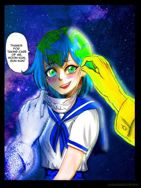 Earth Chan Moon Kun And Sun Kun Earth Chan Kawaii Earth Space Anime