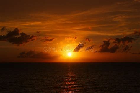 Scenic Seascape Sunset Orange Sky Stock Photo Image Of Landscape