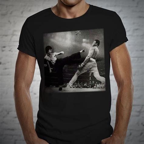 Bruce Lee Vs Muhammad Ali Fans Gift Black T Shirt Men And Women S 6XL