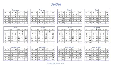 12 Month Fillable Calendar Template Calendar Template 2020