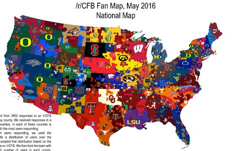 Whos The Most Popular College Football Team In Your County