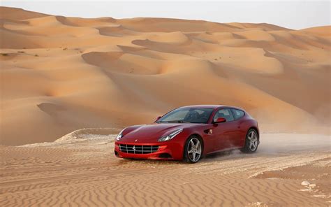 Wallpaper Landscape Sand Red Sky Desert Sports Car Ferrari