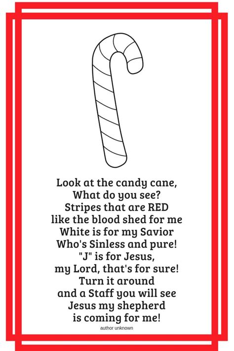 Free Printable Candy Cane Poem