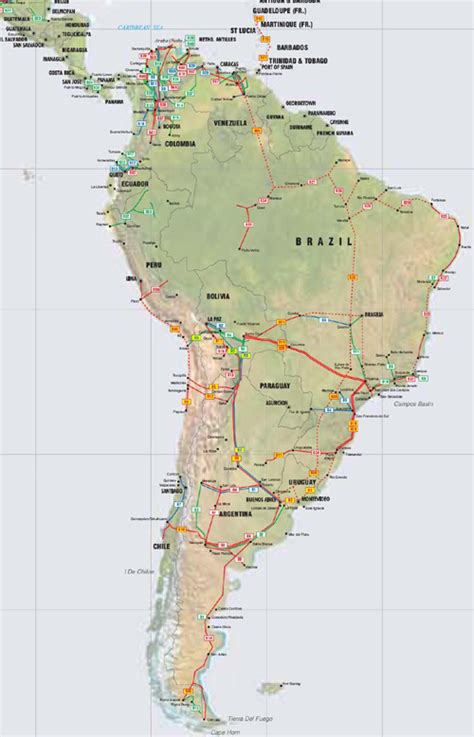 Central America Caribbean And South America Pipelines Map Crude Oil