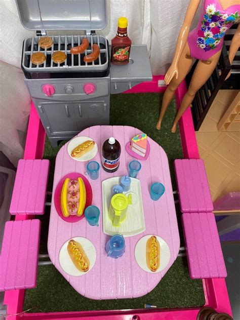 Barbie Picnic Table Playset Bbq Grill And Barbie Hobbies And Toys Toys