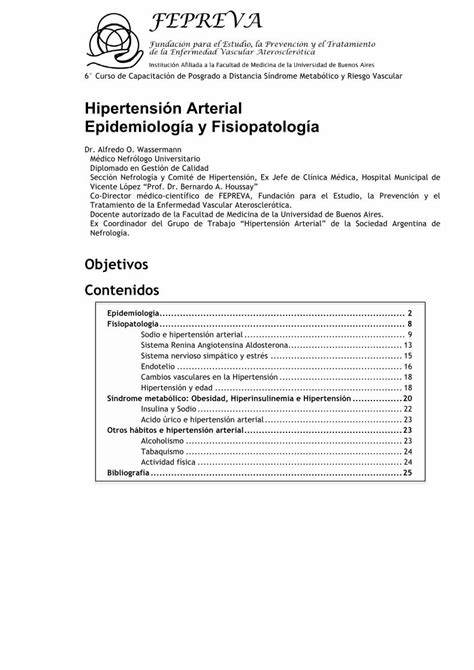 Pdf Hipertensi N Arterial Epidemiolog A Y Fisiopatolog A Dokumen Tips