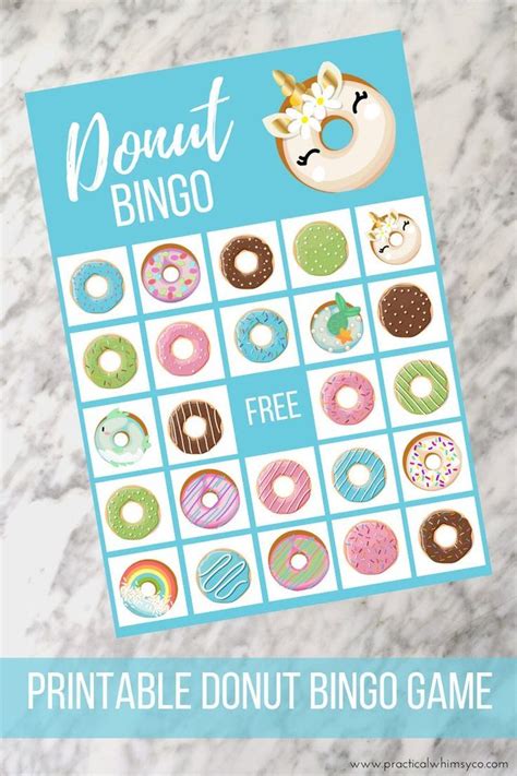 This Kawaii Donut Bingo Is A Perfect Activity For A Birthday Party