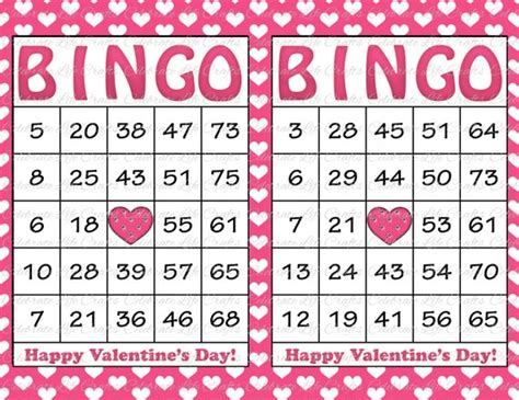 There are five different colors of cards included in the free printable easter bingo game below. 30 Valentines Bingo Cards Printable Valentine Bingo Cards