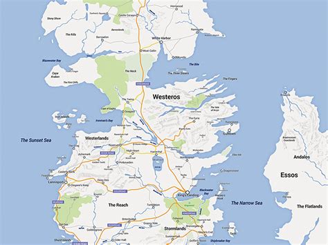 Game of thrones map of westeros and essos tv show cool wall decor art print poster home decor frameless (70x90cm) $30.12 $ 30. Game of Thrones' Westeros remade in Google Maps by Reddit ...