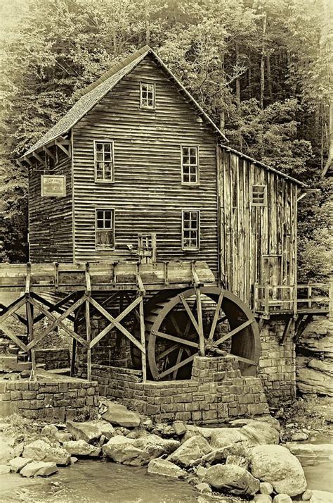 Mill Photograph Glade Creek Grist Mill 5 Sepia By Steve Harrington