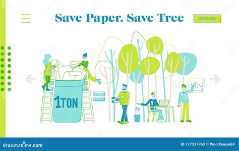 Paper Saving Stop Deforestation And Trees Cutting Landing Page