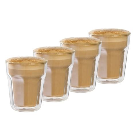 baccarat facet 8 oz 236ml double wall latte glass set of 4 buy mugs and coffee cups