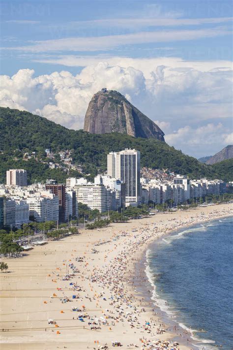Elevated View Of Copacabana Beach Rio De Janeiro Brazil South