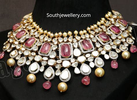Polki Diamond Necklace Indian Jewellery Designs