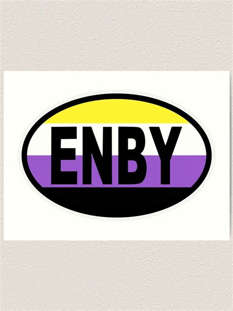 Non Binary Nonbinary Non Binary Enby Pride Flag Oval Bumper Sticker