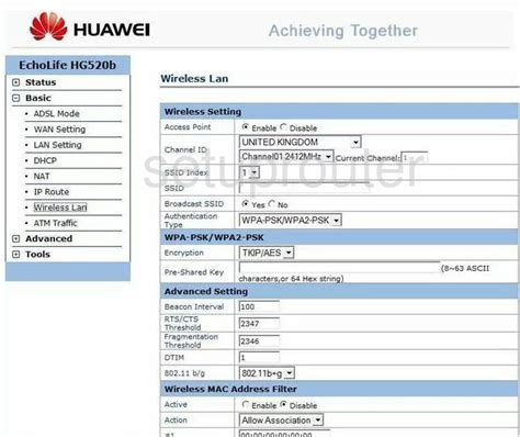 All Screenshots For The Huawei EchoLife HG520b