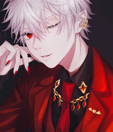 Anime Boy With White Hair And Red Eyes — Nimearest