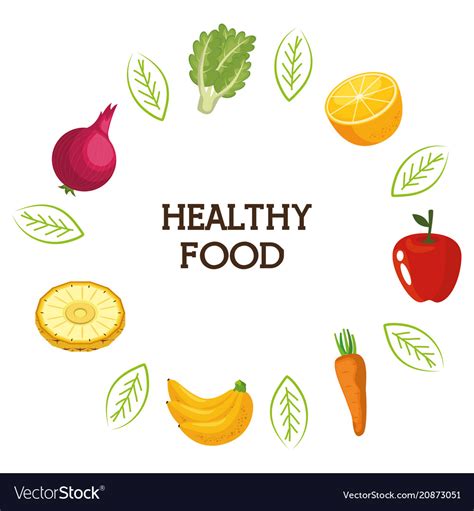 Fruits And Vegetables Healthy Food Royalty Free Vector Image