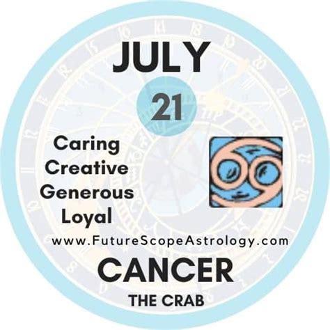 July 21 Zodiac Cancer Birthday Personality Zodiac Sign