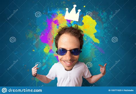 Big Head On Small Body With Crown Stock Image Image Of