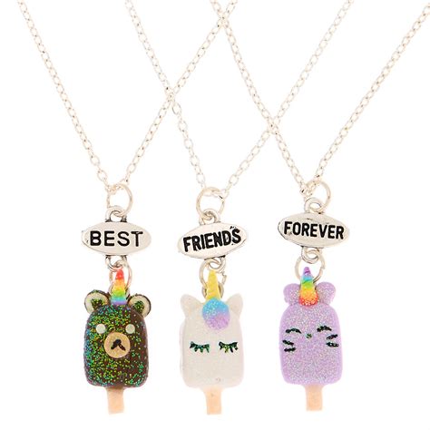 Best Friends Unicorn Popsicle Pendant Necklaces 3 Pack Claires
