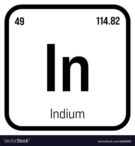 Indium In Periodic Table Element Royalty Free Vector Image