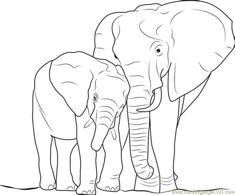 1000 images about elephant coloring pages on pinterest coloring pin drawn baby animal baby elephant 7 beautiful baby elephant coloring pages along rustic article. Elephant with Baby Coloring Page - Free Elephant Coloring ...