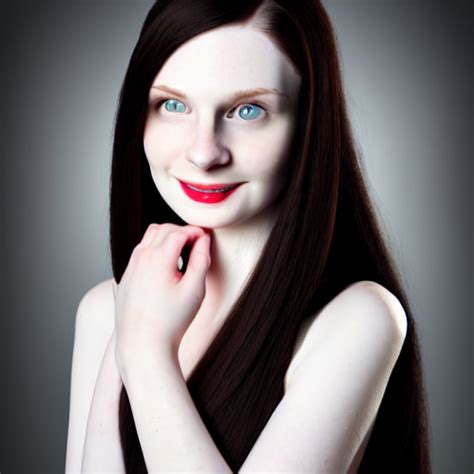 Prompthunt Portrait Of A Beautiful Pale Skin Female With Long Black