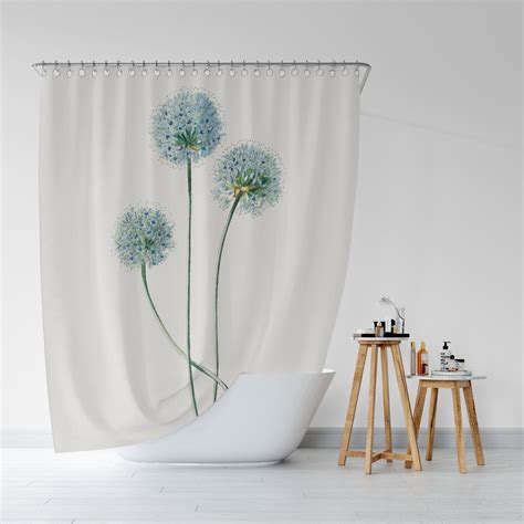 Dandelion Shower Curtain Flower Bath Curtain Dandelion Etsy