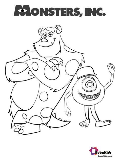 Coloring pages are printable coloring pictures with residents of monstropolis familiar to each kid. Sulley and Mike Monster Inc coloring page. | Cartoon ...