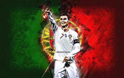 Download Wallpapers Cristiano Ronaldo Flag Of Portugal Portugal