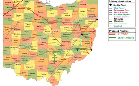 Ohio Pipeline Map And Proposed Et Rover And Leach Xpress Routes