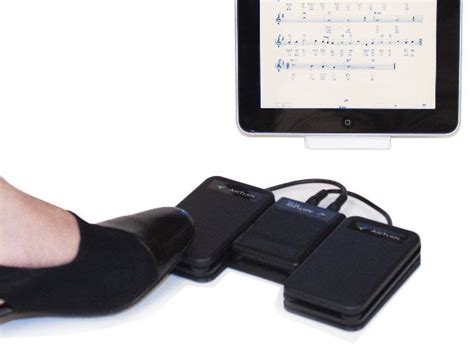 You need a music notation app. Bluetooth pedal that works with sheet music apps to allow ...