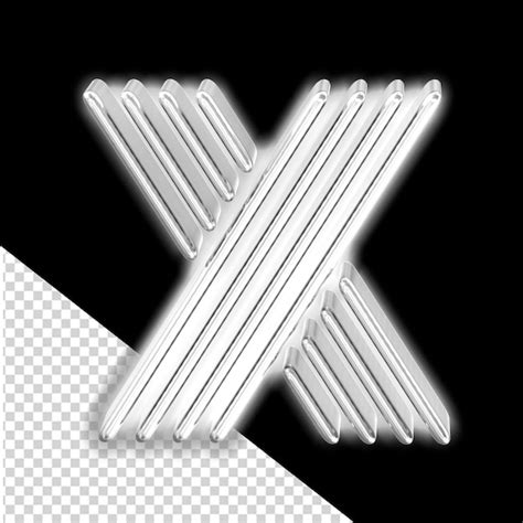 Premium Psd Silver Luminous Symbol Letter X