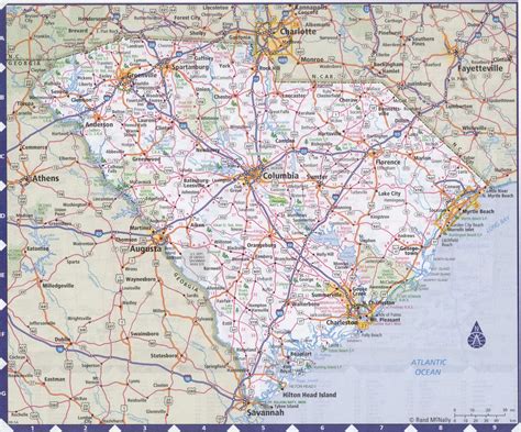 Map Of South Carolina State With Highwayroadcitiescounties South Carolina Map Image