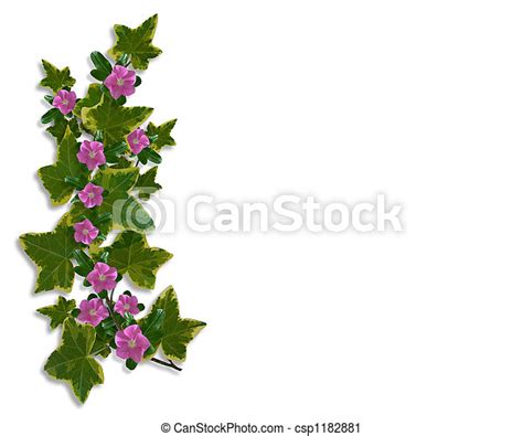 Ivy Floral Border Design Illustration And Image Composition For