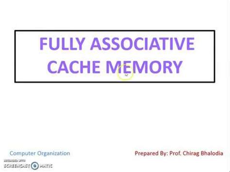 Cache memory helps by decreasing the time it takes to move information to and from the processor. Fully Associative Cache Memory (Computer Organization and ...