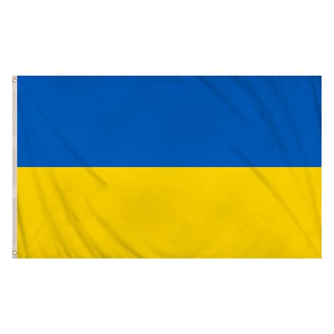 Ukraine Flag 5ft X 3ft Polyester Double Stitched Seam Metal Eyelets