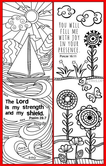 Set Of 8 Bible Verse Coloring Bookmarks For Kids Scripture Etsy