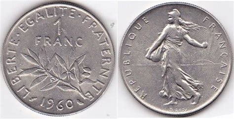 1960 France 1 Franc Coins Rare Coins Old Coins