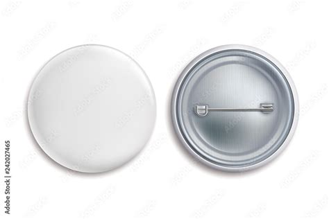 Pin Badges White Round Blank Button Advertise Metal 3d Circle Sign