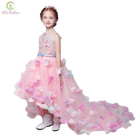 Ssyfashion 2017 New Flower Girl Dresses For Wedding Sweet Pink Lace