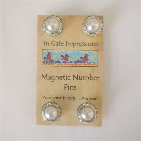 Simulated Pearl Magnetic Number Pins Horse Show Number Magnets Etsy
