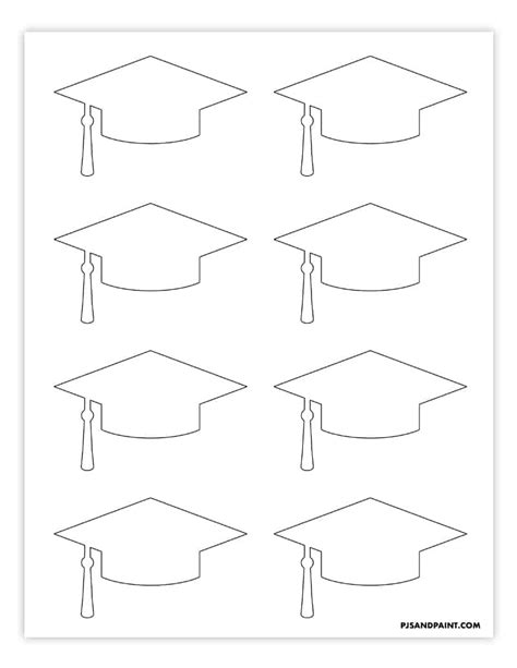 Free Printable Graduation Cap Template 2 Sizes Pjs And