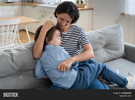 Happy Mother Hug Son Image And Photo Free Trial Bigstock