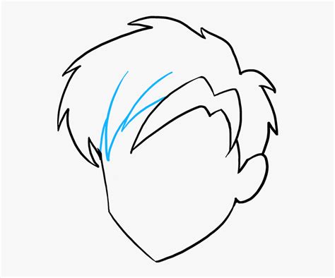 How To Draw Manga Hair Male Anime Hair Drawings Easy Hd Png Download